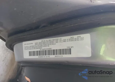 2009 Subaru Outback 2.5I from USA, damaged, VIN 4S4BP61C097330852